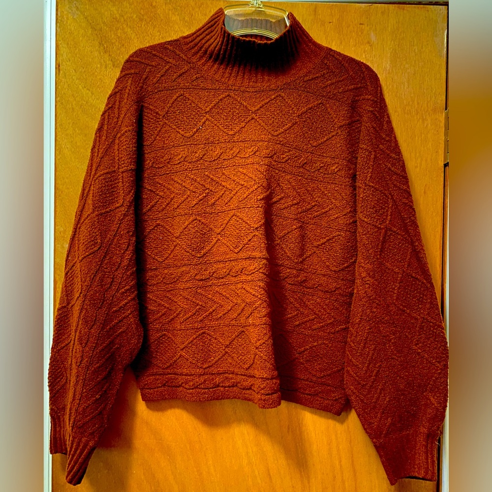 Cable knit, Mock neck Sweater